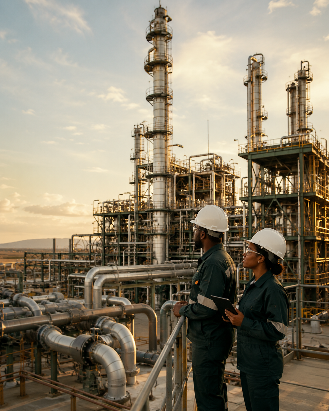 Process column at a petrochemical plant